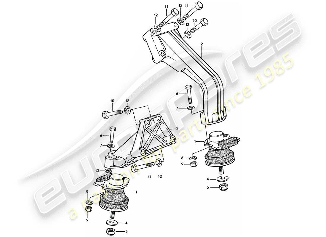 porsche 1986 (944) suspensión del motor diagrama de piezas