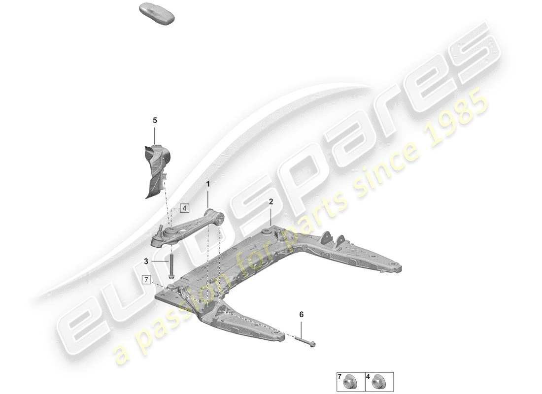 porsche 2020 (992-1) travesaño diagrama de piezas