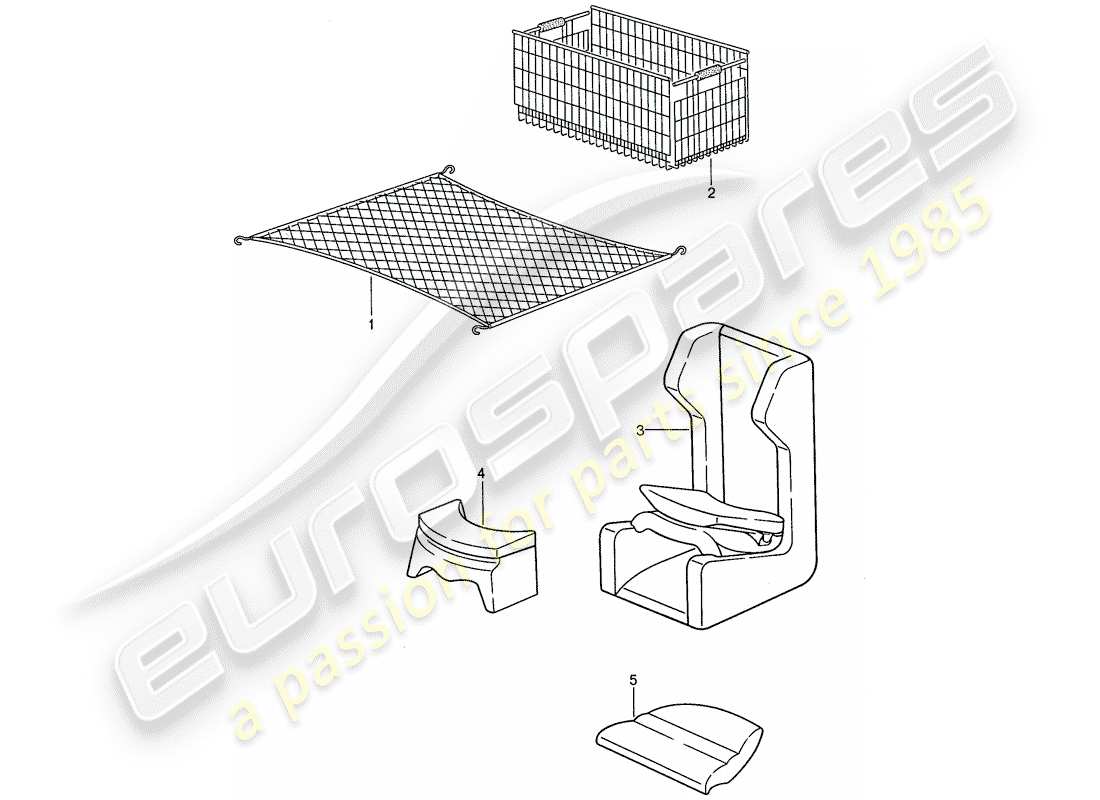 porsche 1989 (944) accesorios diagrama de piezas