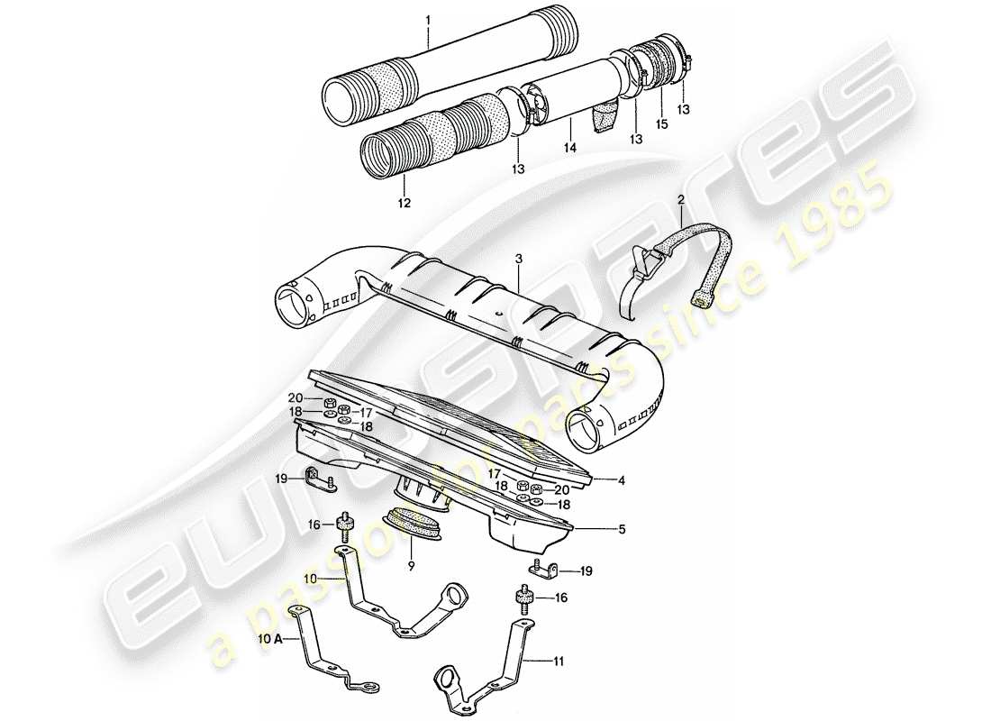 porsche 1990 (928) limpiador de aire - lh-jetronic diagrama de piezas