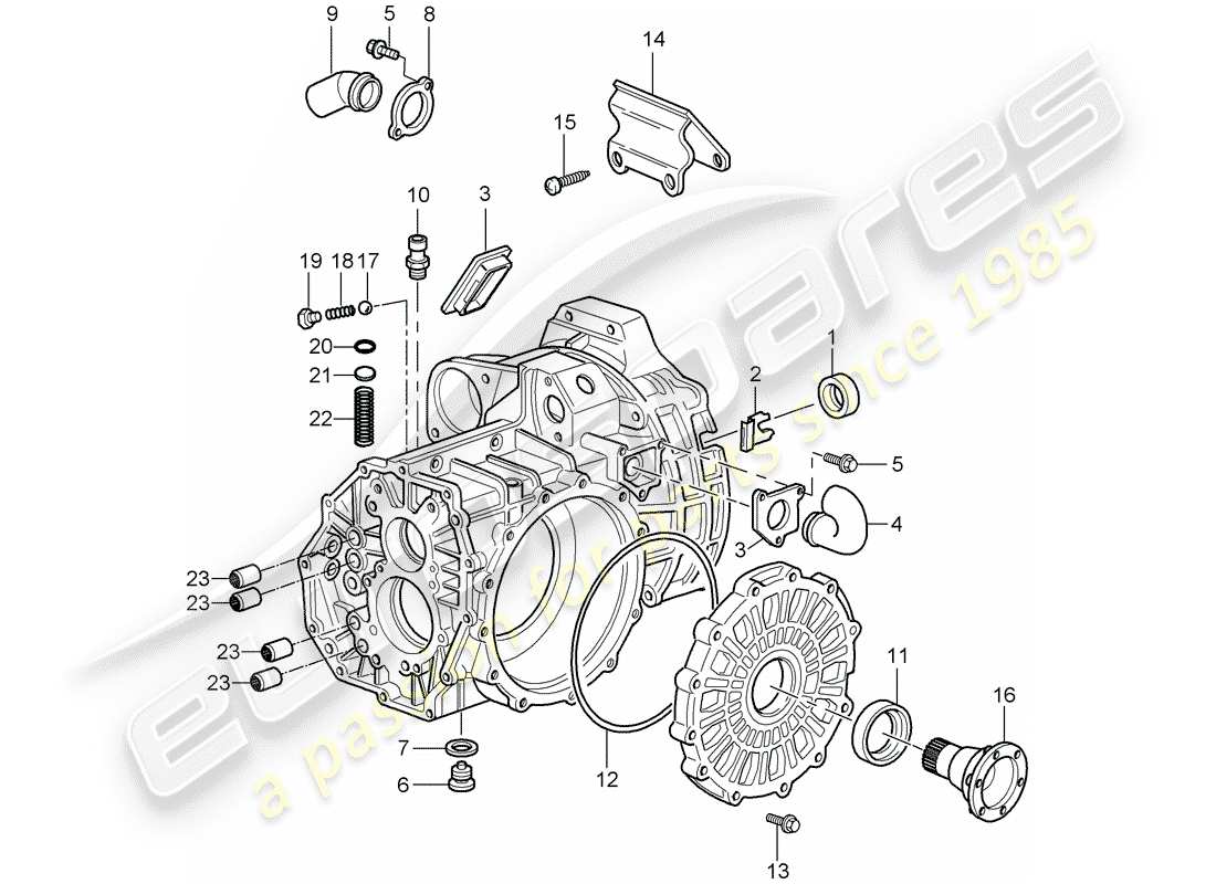porsche 2004 (996 turbo / gt2) caja de transmisión diagrama de piezas
