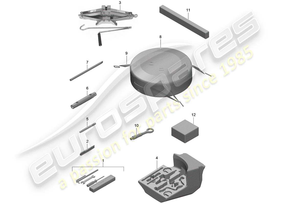 porsche 2020 (991-2 turbo) diagrama de piezas de la herramienta