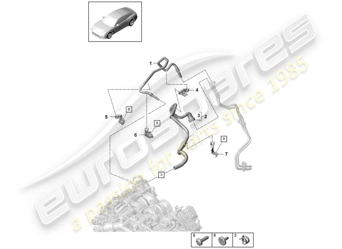 porsche 2017 (panamera 971-1) diagrama de piezas de la línea de combustible
