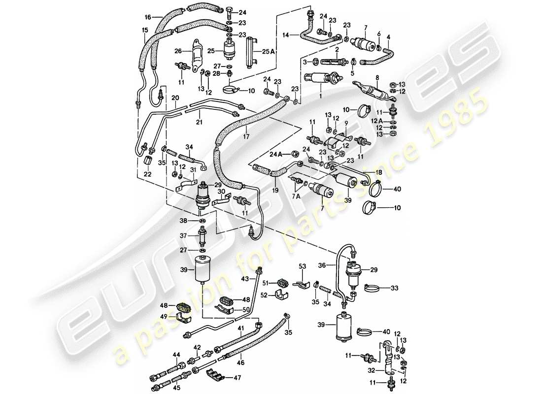 porsche 1978 (928) fuel system diagrama de piezas