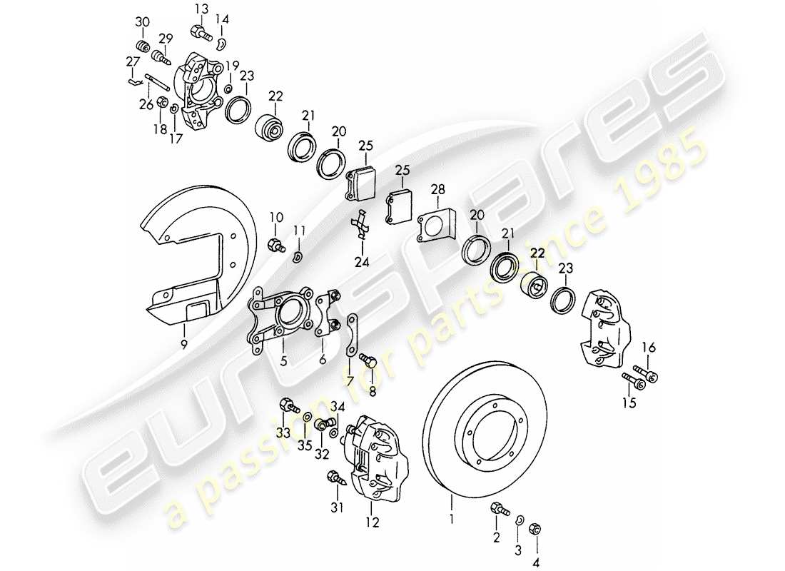 porsche 1966 (911/912) frenos de disco - d >> - mj 1968 diagrama de piezas