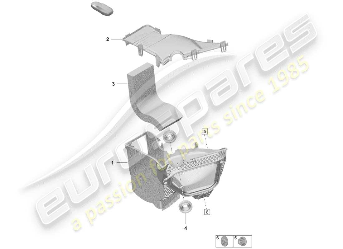 porsche 2020 (992-1) diagrama de piezas de entrada de aire fresco