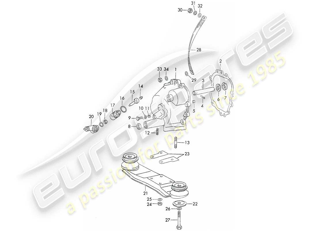 porsche 1972 (911) tapa de transmisión - suspensión de transmisión - fundición a presión - d - mj 1971>> - mj 1971 diagrama de piezas