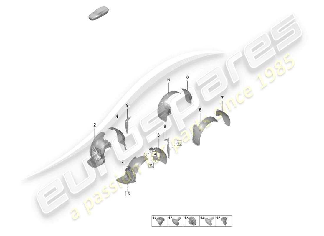 porsche 2020 (992-1) recubrimiento de la rueda diagrama de piezas