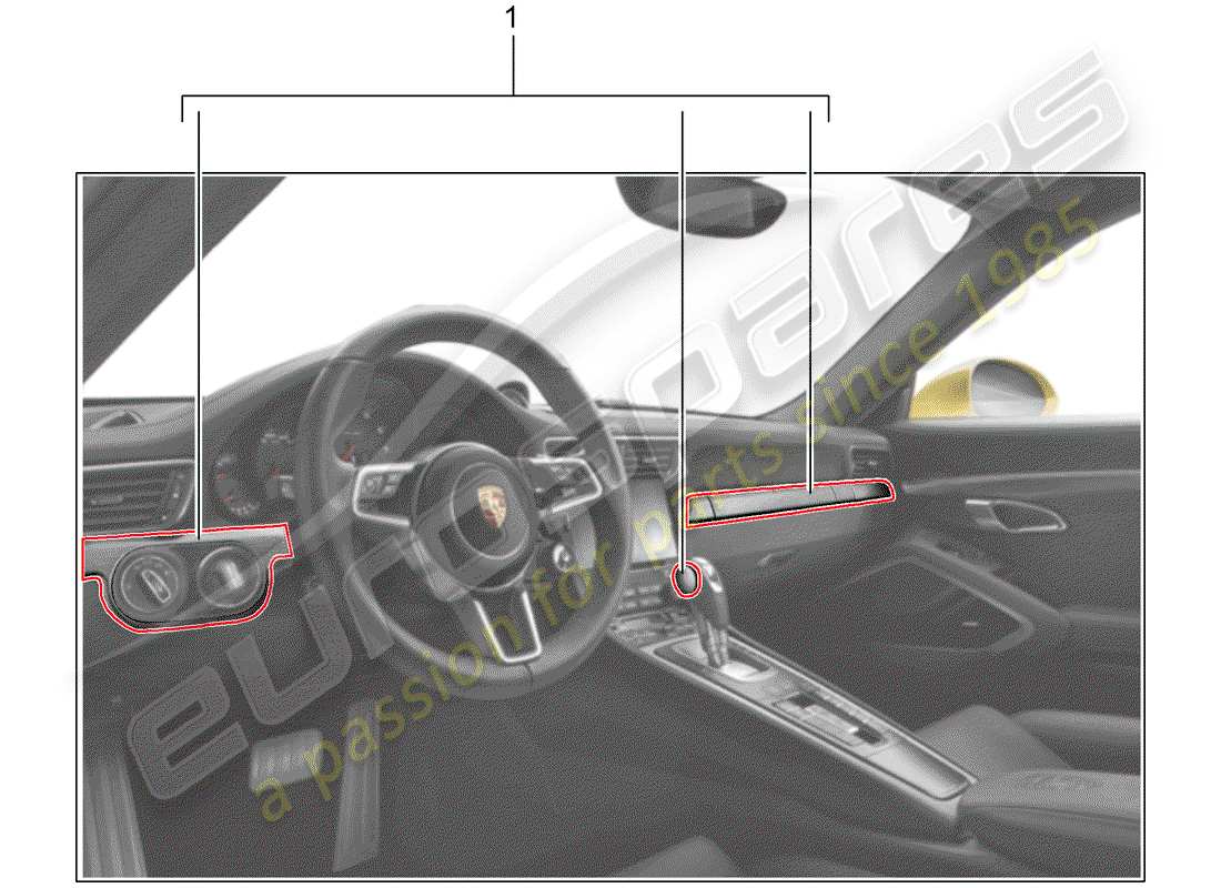 porsche 2013 (tequipment 98x/99x) kit de instalación diagrama de piezas