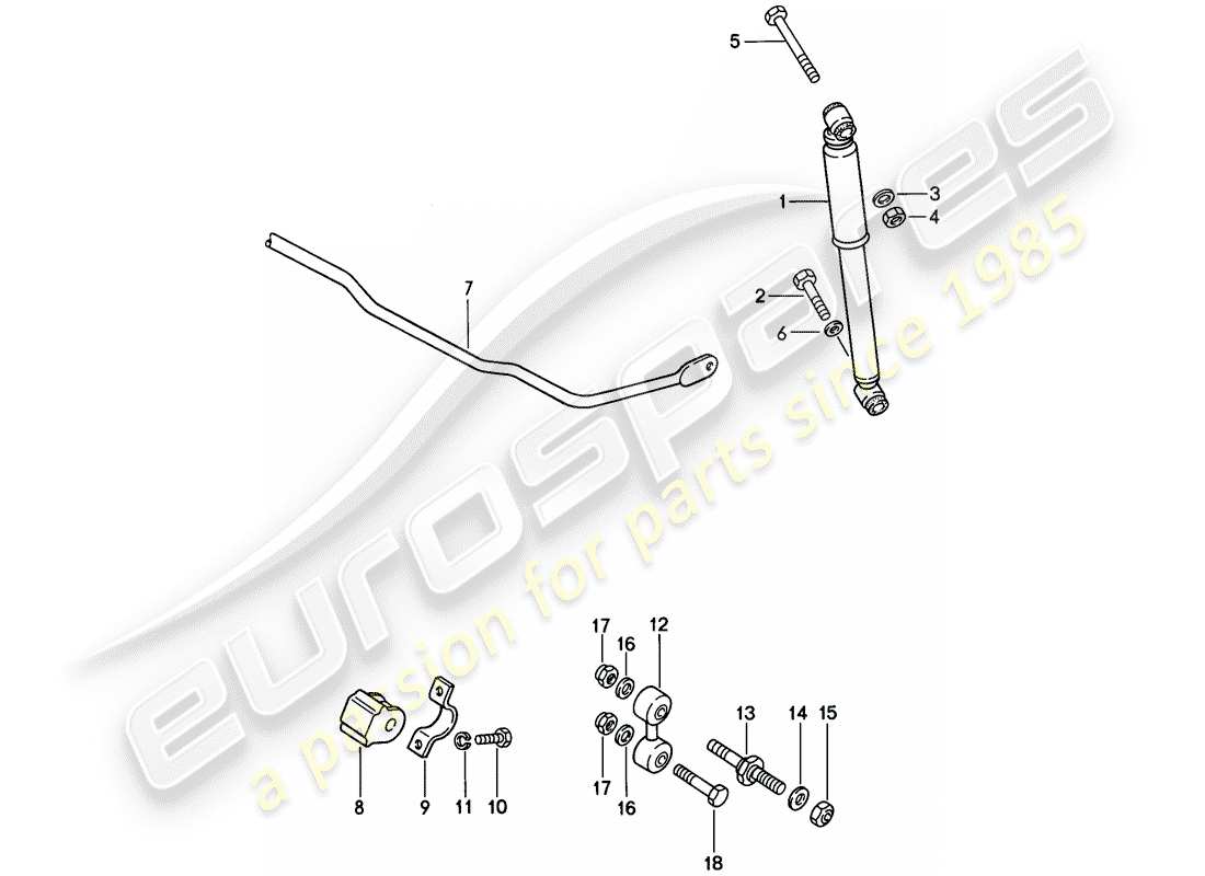 porsche 1986 (944) amortiguador de vibraciones - estabilizador diagrama de piezas