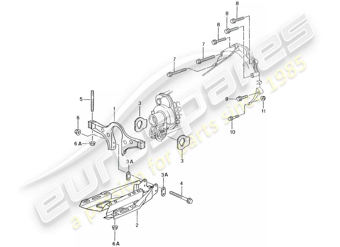 porsche 996 (2000) caja de cambios manual - montaje de la caja de cambios - motor diagrama de piezas