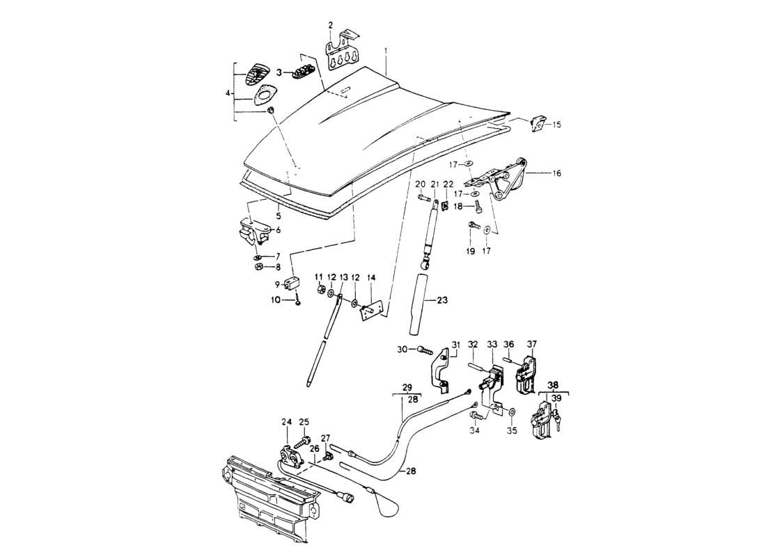 porsche 1994 (964) diagrama de piezas de la cubierta