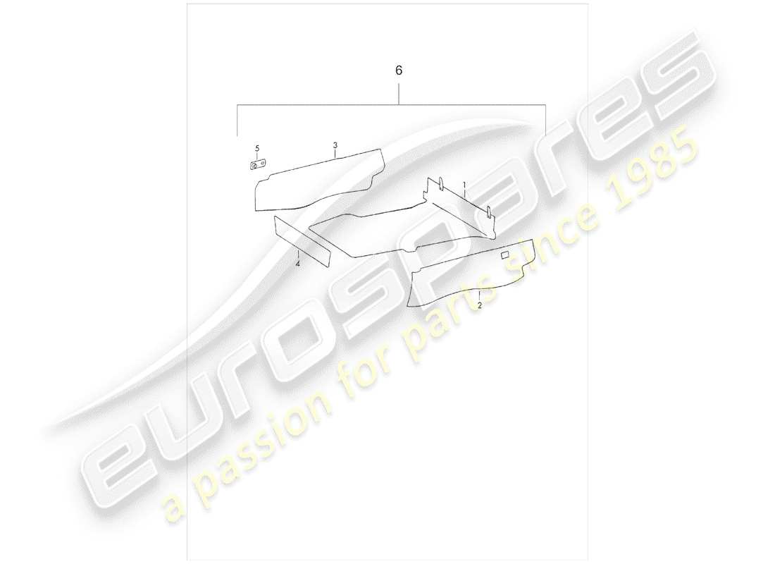 porsche 1973 (911) equipamiento interior diagrama de piezas
