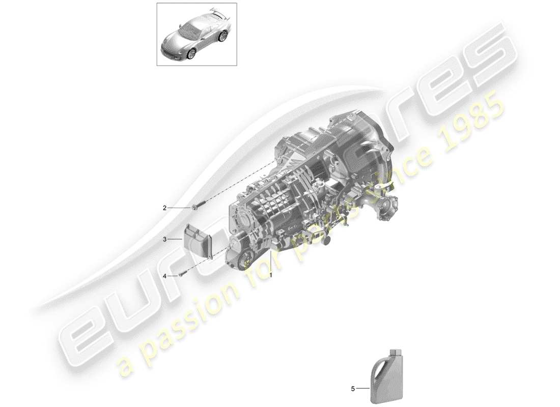 porsche 2017 (991-2 r/gt3/rs) manual gearbox diagrama de piezas