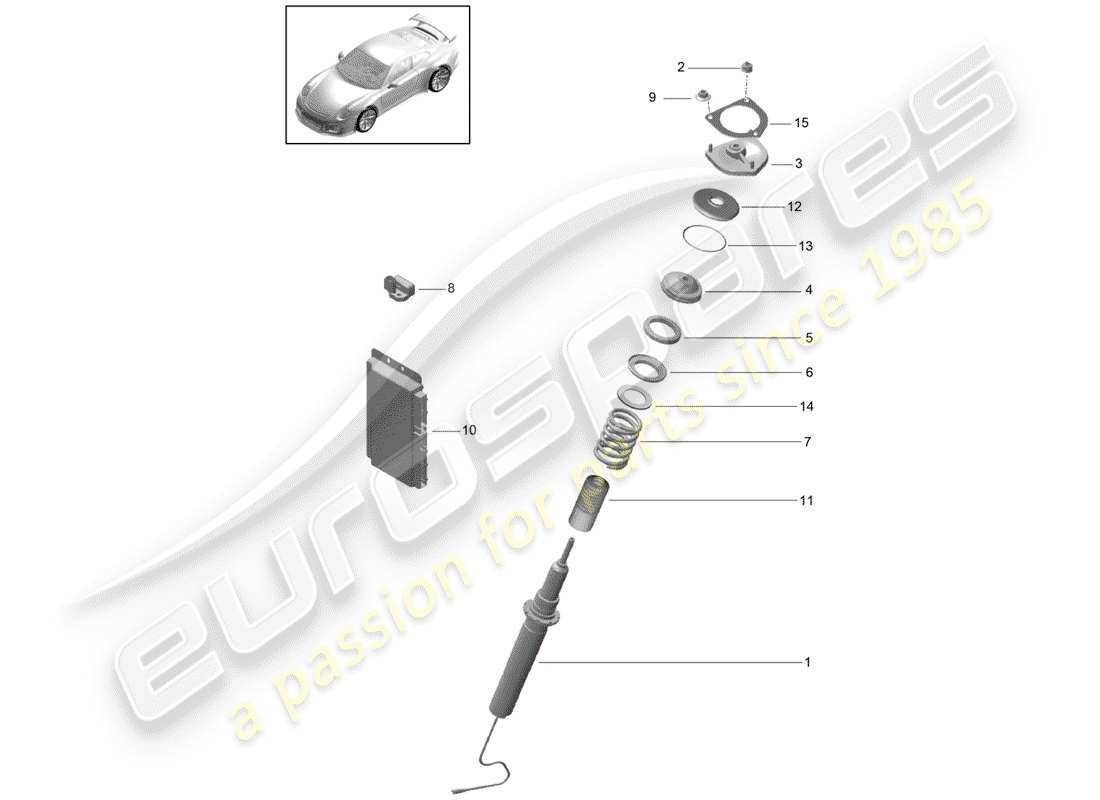 porsche 2016 (991-1 r/gt3/rs) diagrama de piezas del amortiguador de vibraciones
