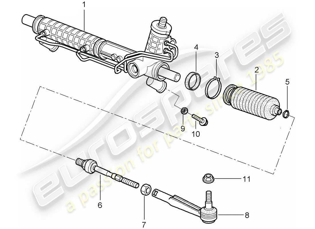 porsche 2009 997-2 turbo / gt2 diagrama de piezas de la dirección asistida