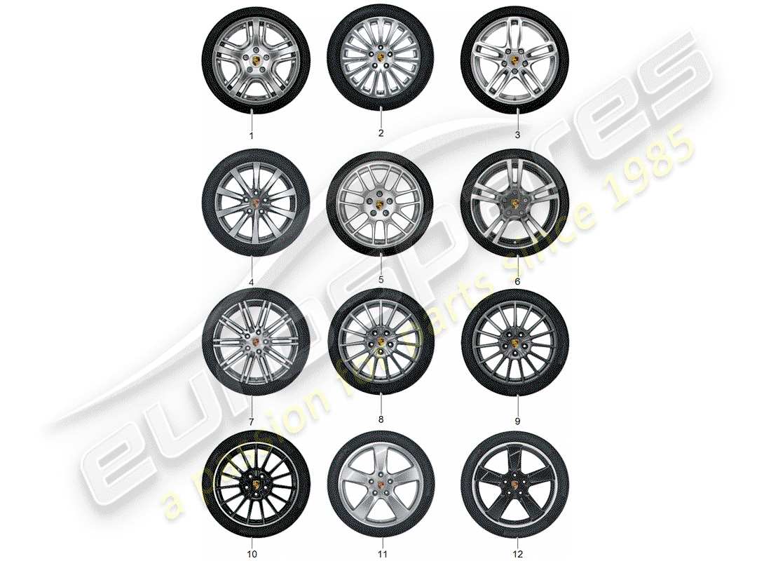porsche 2012 (tequipment panamera) disco de rueda 'alum.' con diagrama de piezas