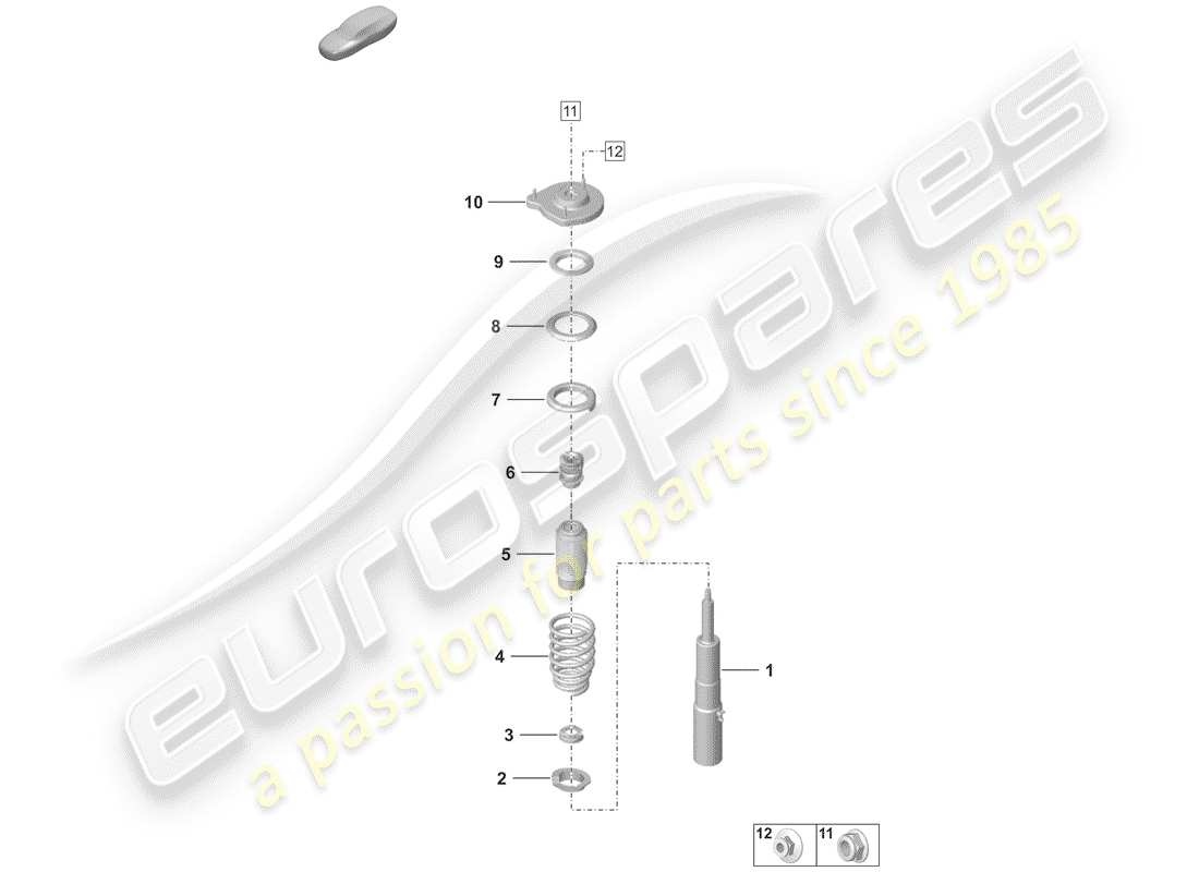 porsche 2019 (992-1) suspensión diagrama de piezas