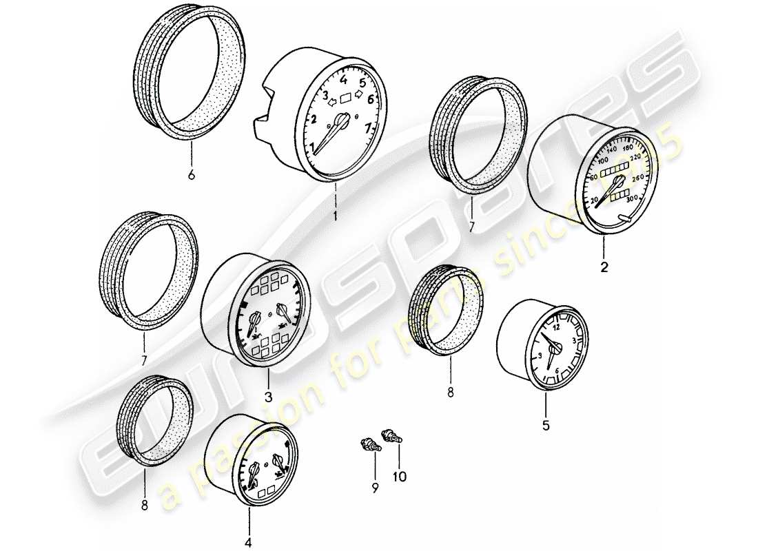 porsche 1997 (993) instruments diagrama de piezas