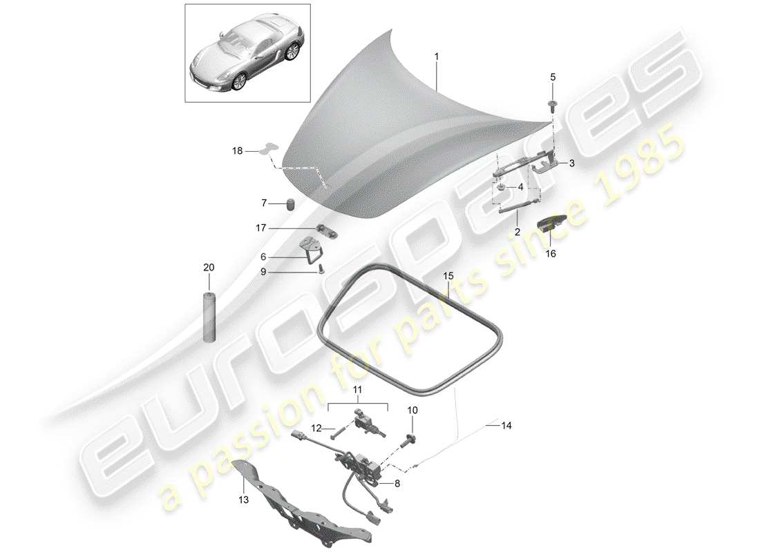 porsche 2014 (981 boxster) cubrir diagrama de piezas