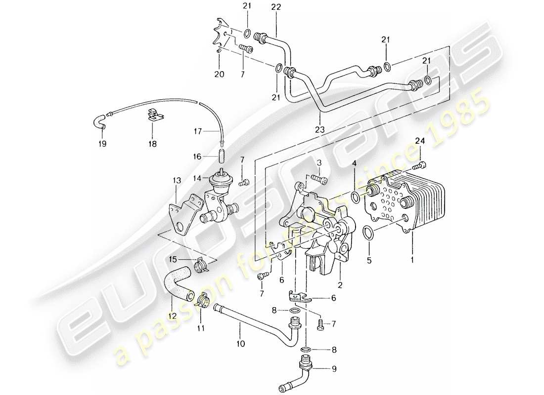 porsche 2001 (996) tiptronic - - enfriador de aceite de engranajes - línea de presión de aceite para - enfriamiento de aceite de engranajes - d >> - mj 2001 diagrama de piezas