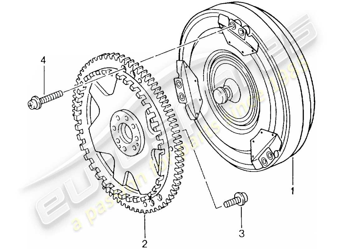 porsche 2000 (996) tiptronic - - convertidor de par - disco motriz - d >> - mj 2001 diagrama de piezas