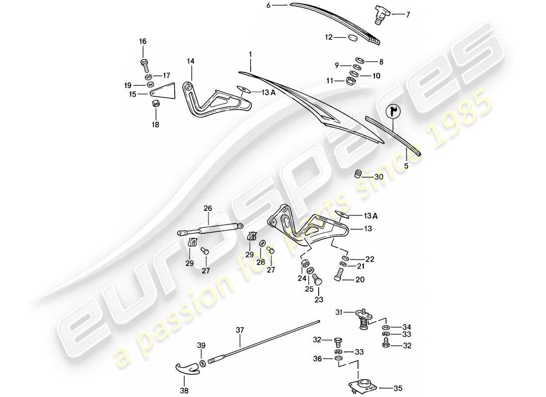 porsche 1987 (911) cubrir diagrama de piezas