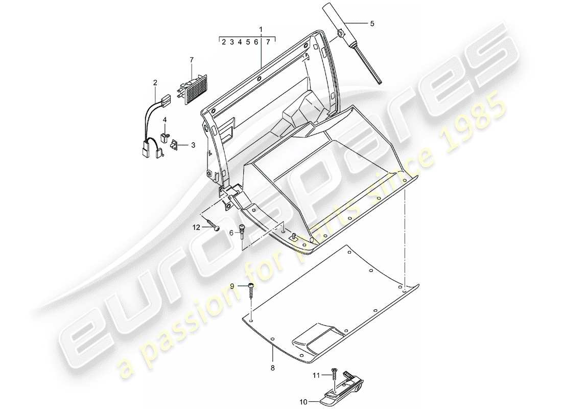 porsche 2005 (996 turbo / gt2) guantera - d - mj 2002>> diagrama de piezas