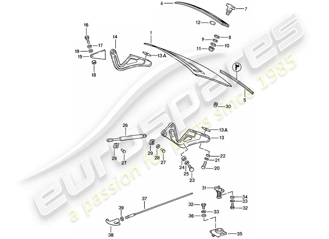 porsche 1986 (911) cubrir diagrama de piezas