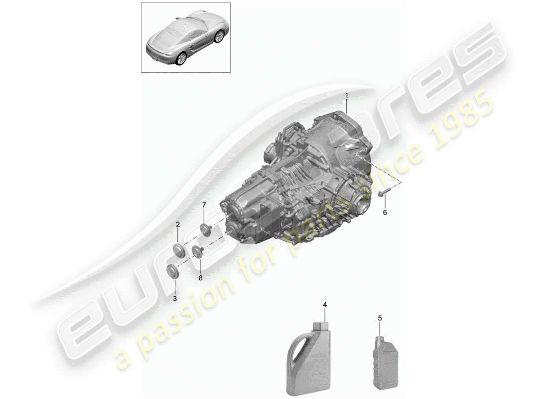 porsche 2015 (981 cayman) - pdk - diagrama de piezas