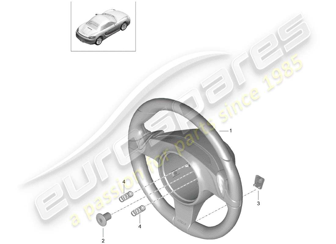porsche 2013 (981 boxster) volantes diagrama de piezas