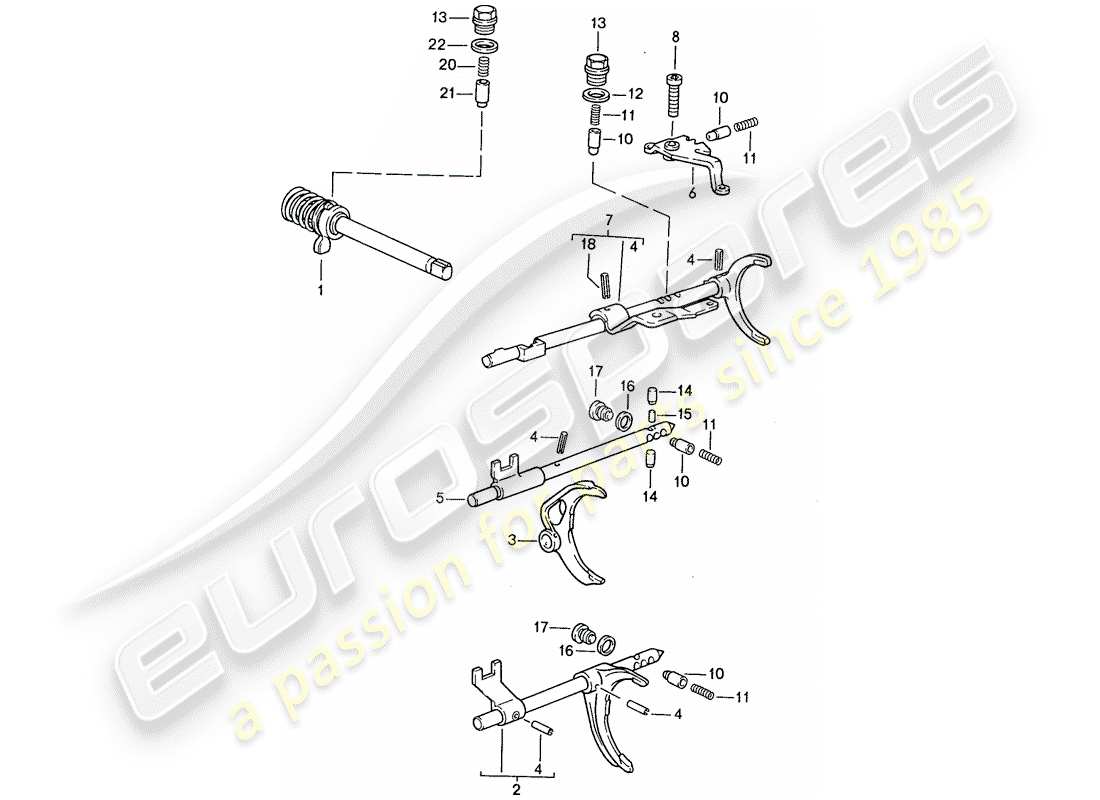 porsche 1991 (944) control de transmisión - para - caja de cambios manual diagrama de piezas