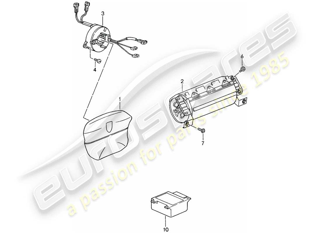 porsche 1994 (993) airbag - ver información técnica - gr.6 nr.5/96 diagrama de piezas