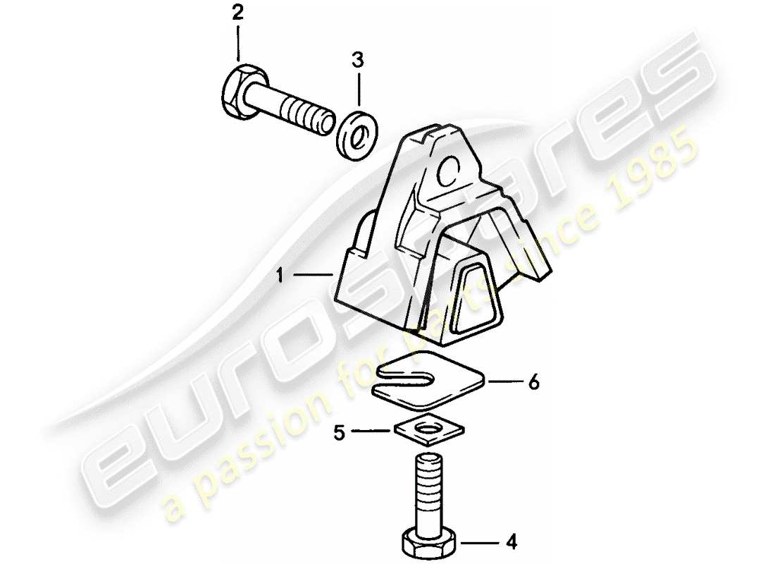 porsche 1986 (928) suspensión de la transmisión - caja de cambios manual diagrama de piezas