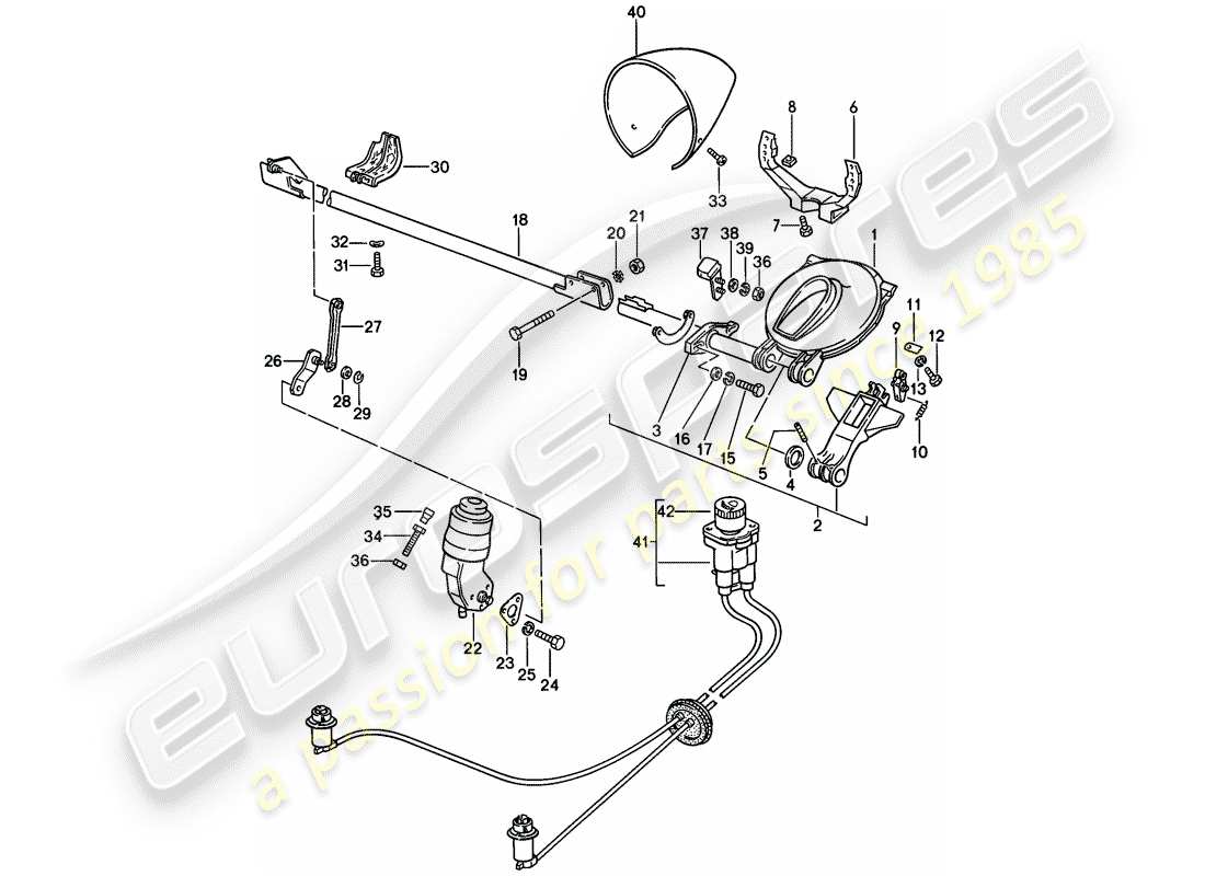 porsche 1981 (928) faro emergente diagrama de piezas