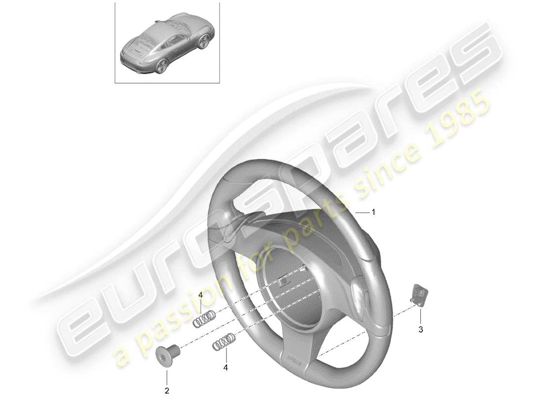 porsche 2015 (991-1) volantes diagrama de piezas