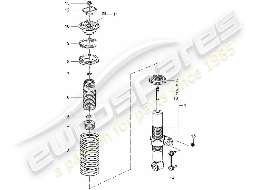 porsche 1994 (993) amortiguador - muelle helicóptico - enlace de conexión - nuevo diseño - ver información técnica - grupo 4 - nr. 145/15 - no. 7/16 - modificación - accesorios - atención diagrama de piezas