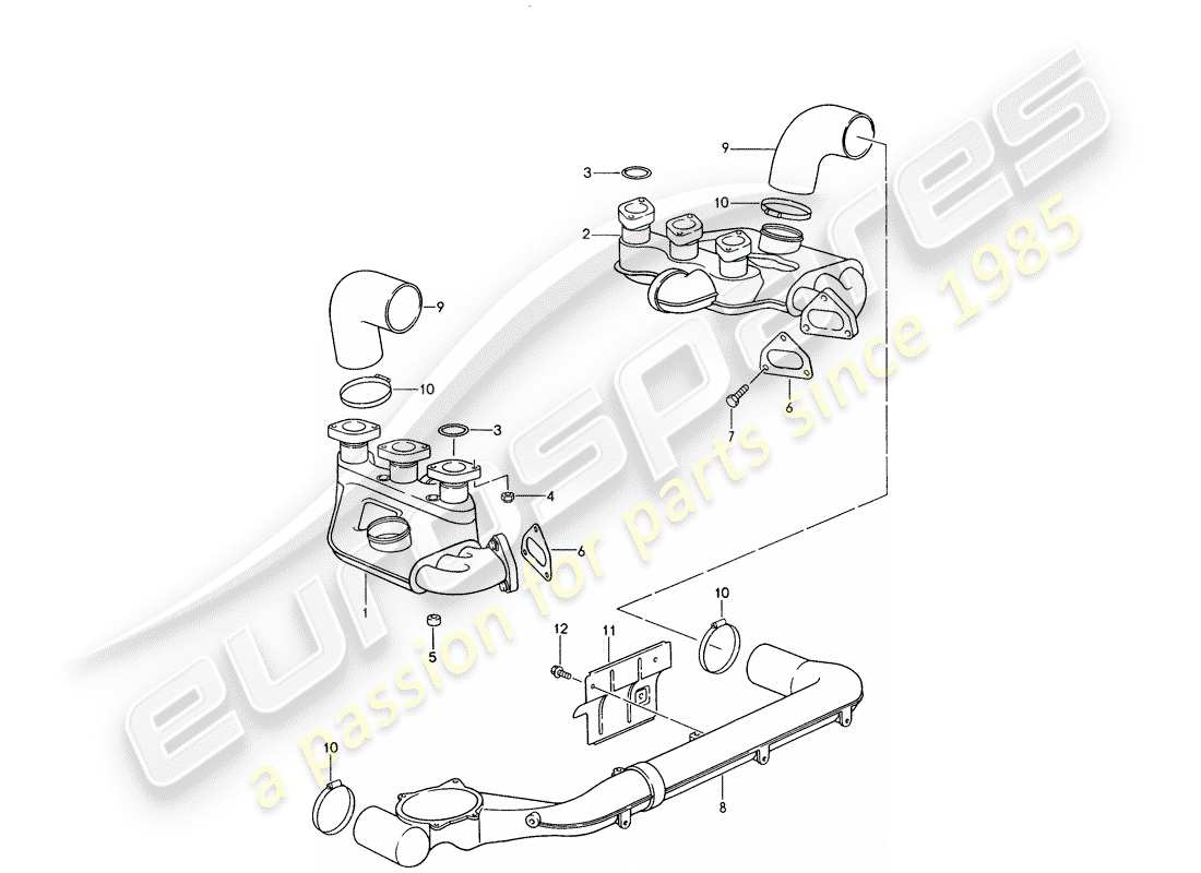 porsche 1994 (993) sistema de escape - núcleo de calentador - ver información técnica - grupo 2 - nr. 2/ 98 diagrama de piezas