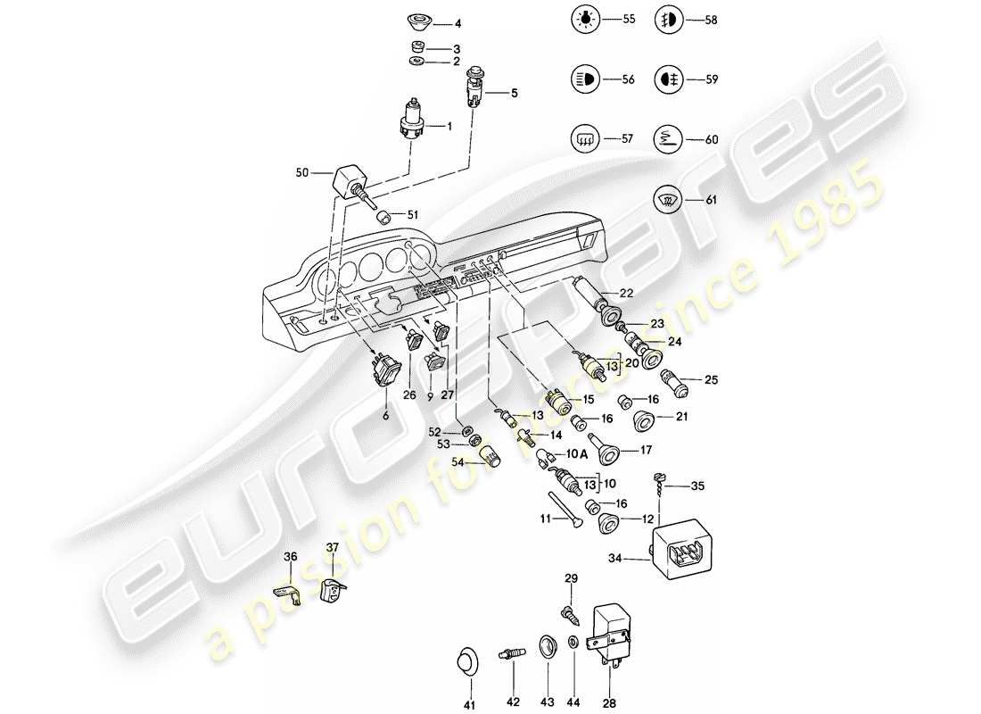 porsche 1985 (911) interruptor - relé - d >> - mj 1985 diagrama de piezas