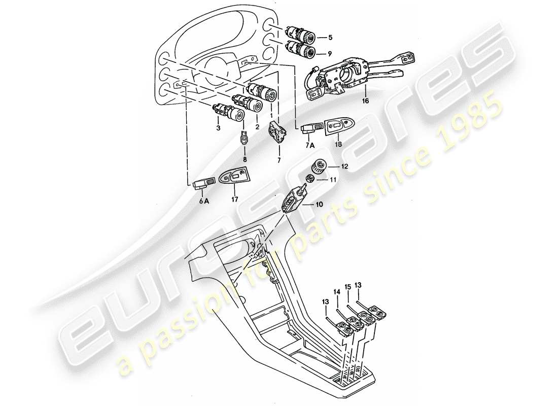 porsche 1995 (928) cambiar - manualmente diagrama de piezas