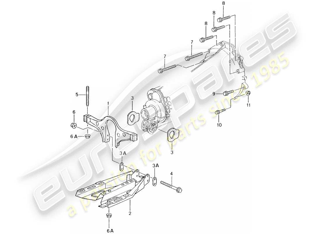 porsche 2000 (996) tiptronic - soporte caja de cambios - motor - d >> - mj 2001 diagrama de piezas