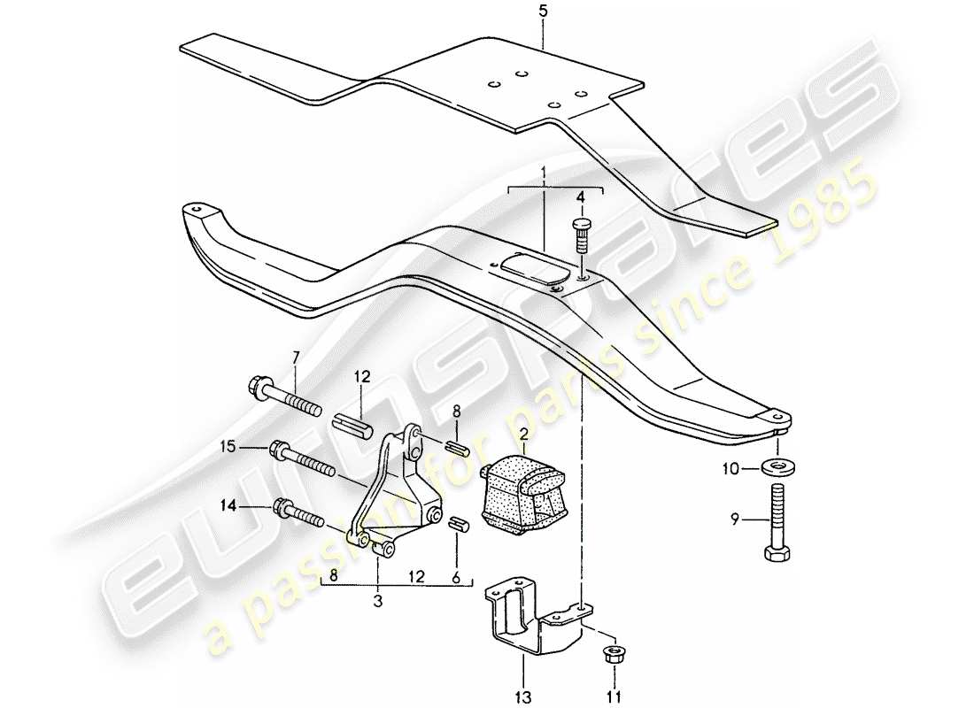porsche 1994 (968) tiptronic - suspensión de la transmisión diagrama de piezas