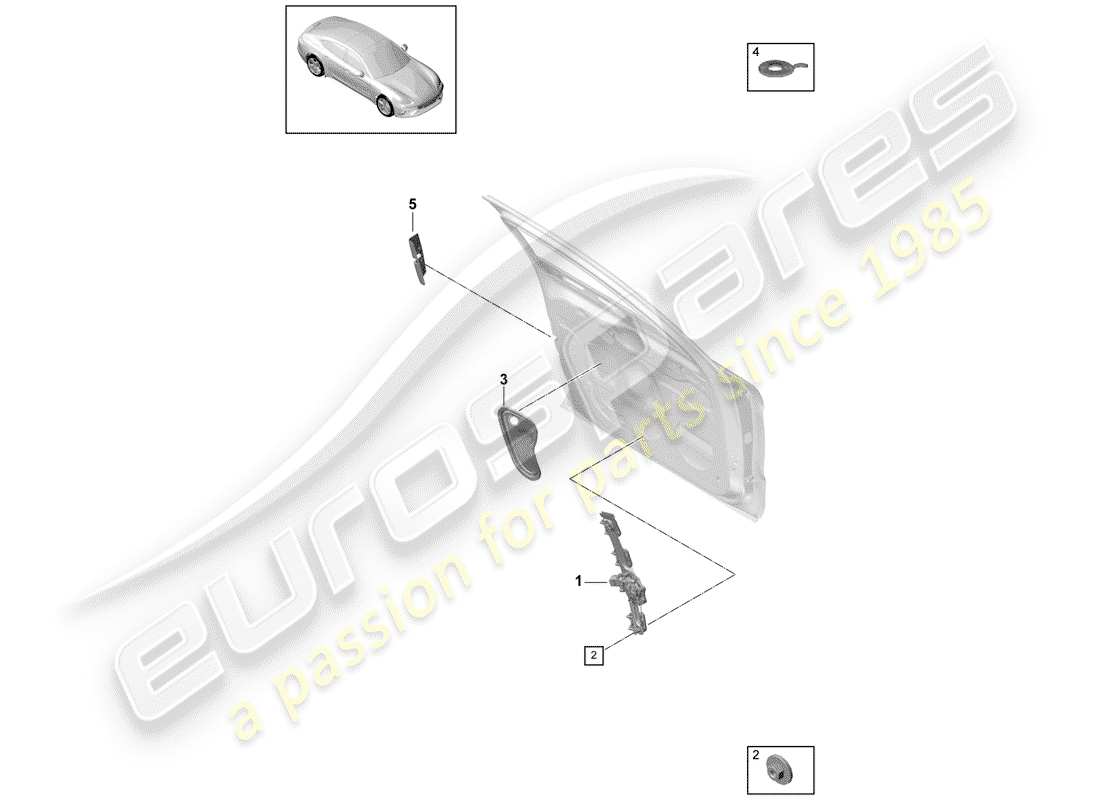 porsche 2018 (panamera 971-1) diagrama de pieza del regulador de ventana