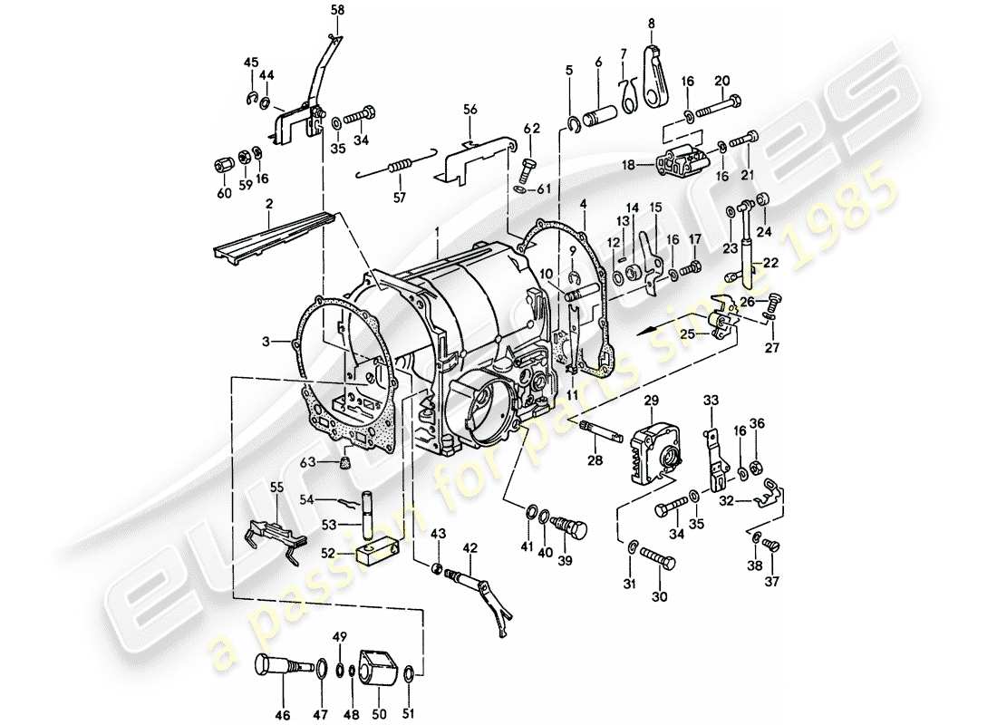 porsche 1978 (928) caso de transmisión - 2 - transmisión automática diagrama de piezas