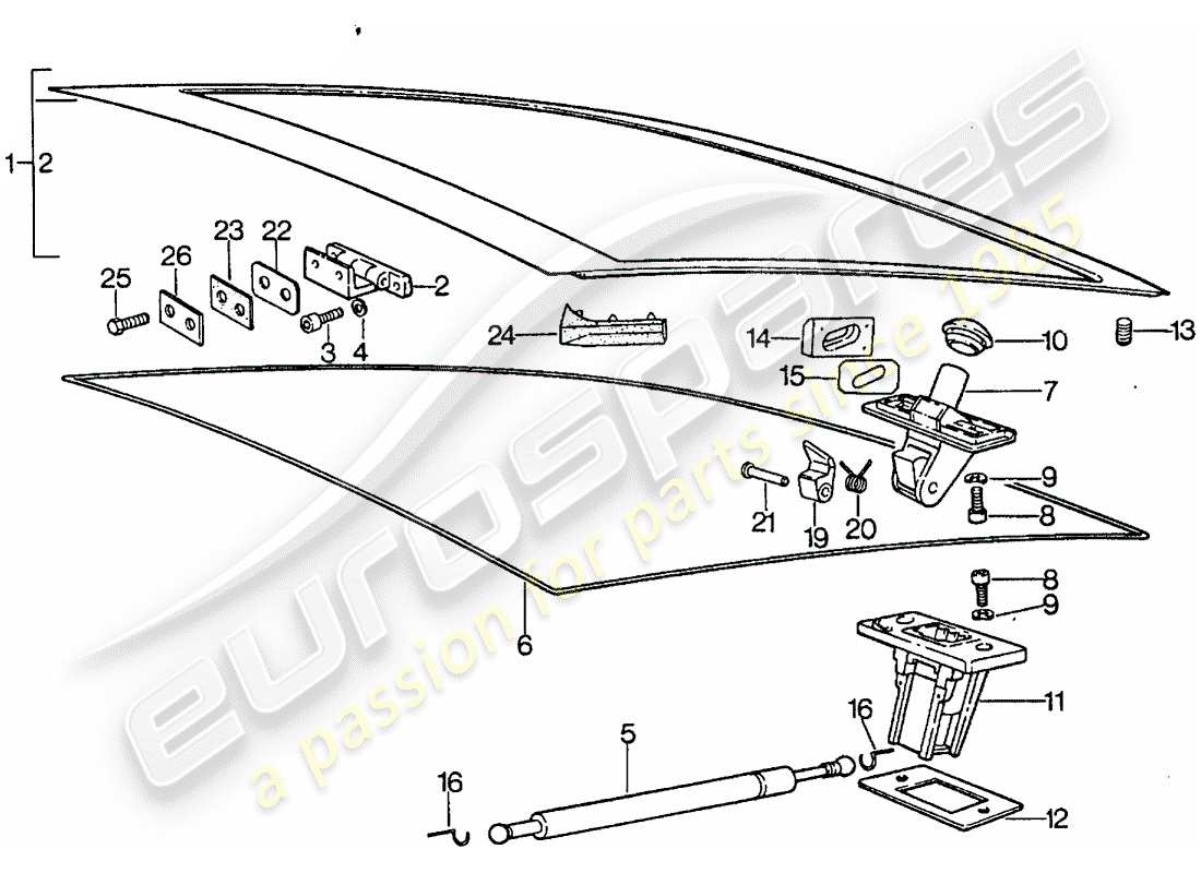 porsche 1982 (928) cubrir diagrama de piezas