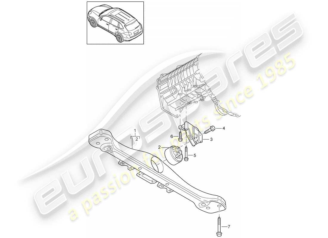 porsche 2016 (cayenne e2 92a) diagrama de piezas de la caja de transferencia