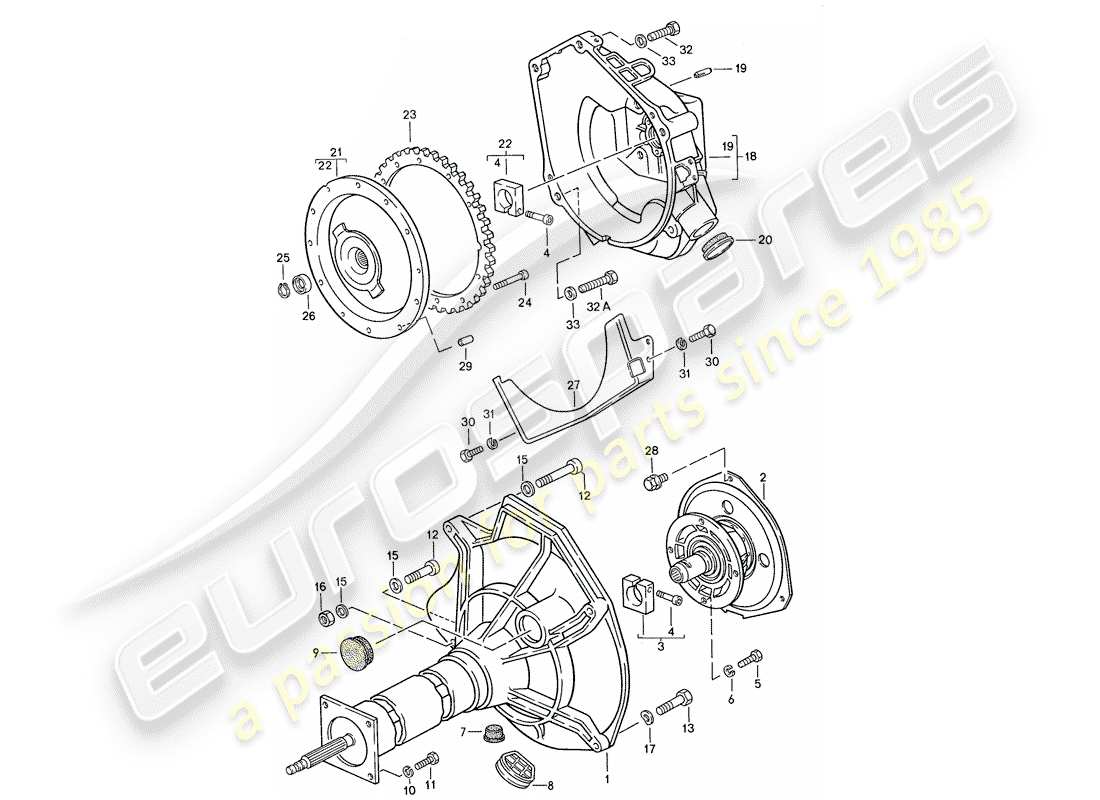 porsche 1991 (944) tubo central - para - transmision automatica - d >> - mj 1989 diagrama de partes