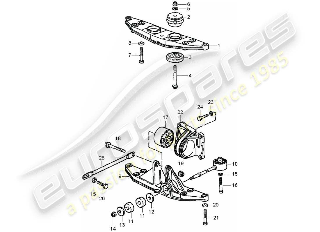 porsche 1994 (964) tiptronic - suspensión de la transmisión diagrama de piezas