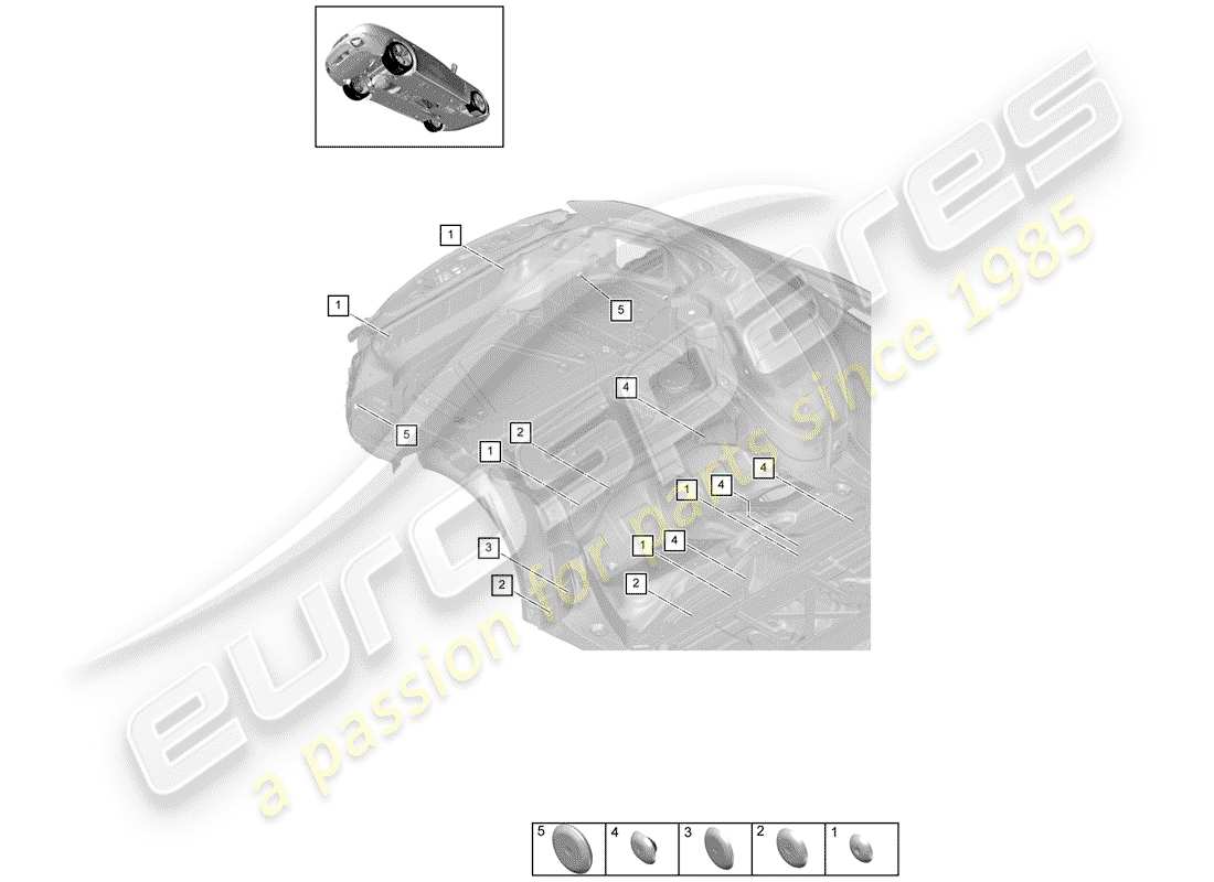 porsche 2017 (panamera 971-1) diagrama de piezas del enchufe