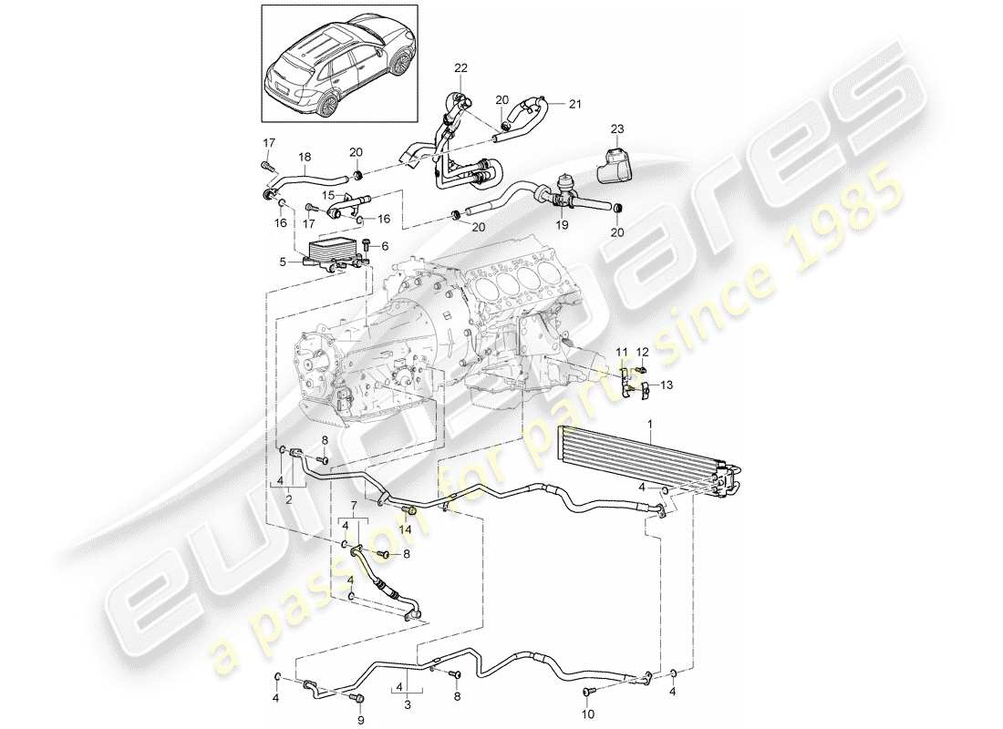 porsche 2016 (cayenne e2 92a) diagrama de piezas tiptronic